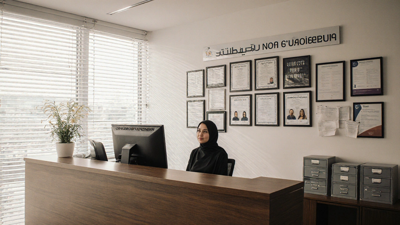 A professional companion agency office in Al Reem Island with verified profiles and certifications.